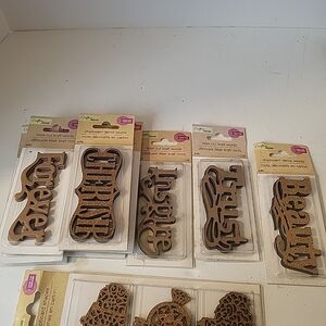 Chipboard Decor Words/Shapes Set Of 10